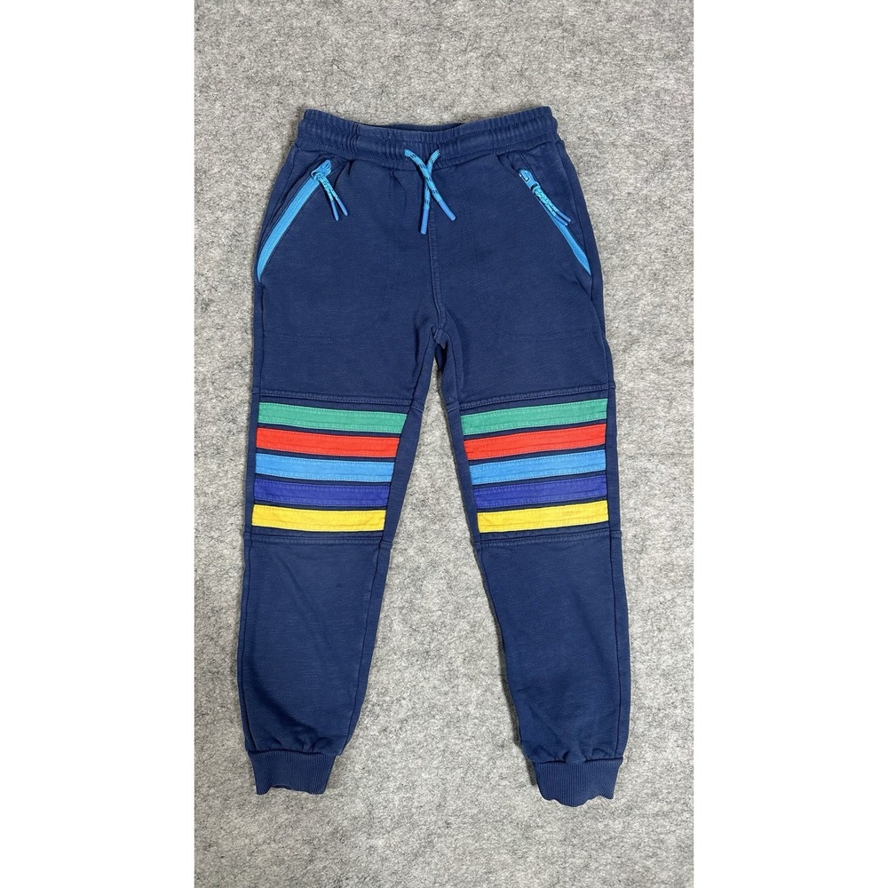 Mini Boden Sweatpants  7-8 Y Blue Stretch Waist Casual Pull On Fleece Joggers